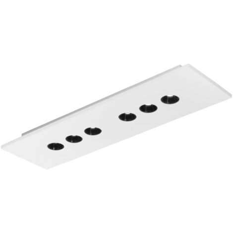 "Plafoniera LED XICO in gesso bianco verniciabile 12x3W con CCT 70x20 cm."