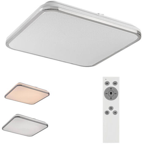 Plafoniera Linden Chrome Bianco LED 72W L: 7.5 cm B: 45.5 cm H: 7.5 cm ø45.5cm dimmerabile con telecomando