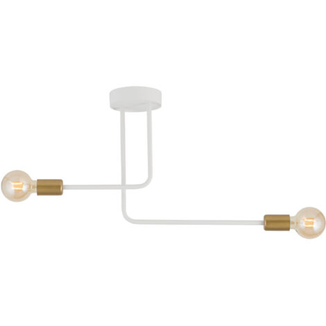 Plafoniera loft bianco oro Gino 2xE27 15W Sigma Lighting