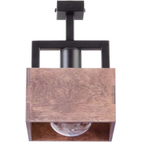 Plafoniera loft Dakota legno scuro 1xE27 Sigma Lighting