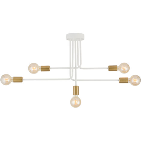 Plafoniera loft Gino 5 luci E27 bianco oro Sigma Lighting