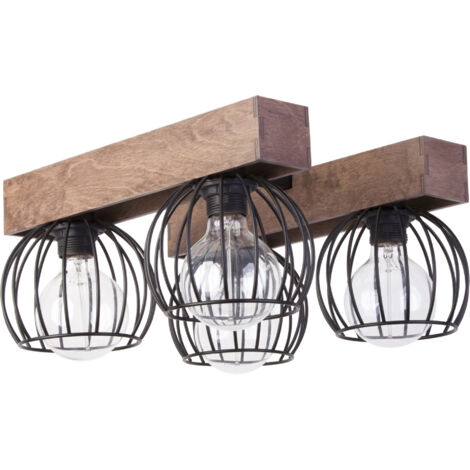 Plafoniera loft Milan 4 luci E27 gabbia metallo nera
