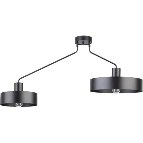 Plafoniera loft nera doppio braccio 2xE27 Jumbo Sigma