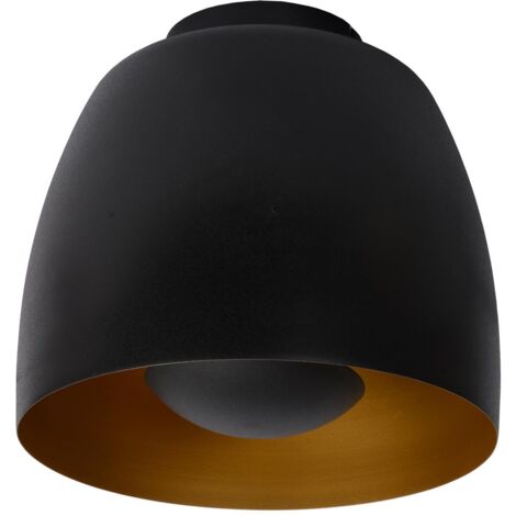 Plafoniera loft Nolan nera interno oro E27 40W Lucide