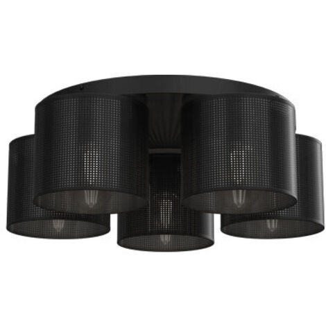 Plafoniera loft rotonda 5 luci nera Luminex Loft Shade