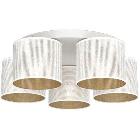 Plafoniera Loft Shade 5 luci bianca/oro E27 Luminex