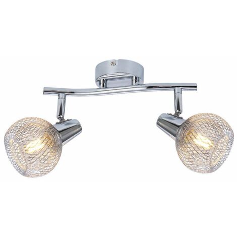 Plafoniera Loretto doppia cromata rete 2xE14 Reality
