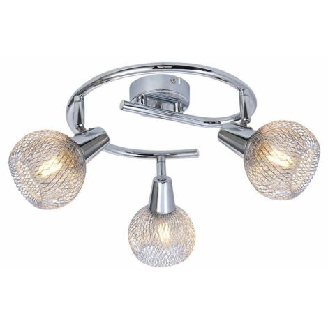 Plafoniera Loretto Reality cromo metallo 3 luci E14