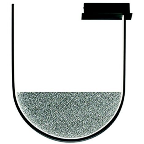 Plafoniera LOTUS con inserto amovibile in vetro granigliato FUME' 55x47 cm