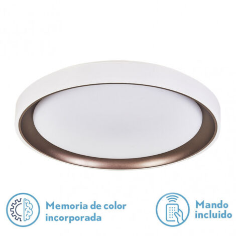 Plafoniera Luanda 72w 3000-4000-6000k Marrone 7x49,5x49,5 Cm 7200lm regolatore di intensità, con telecomando e memoria