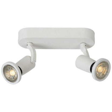 Plafoniera Lucide Jaster 2 spot GU10 LED 5W 2700K bianca