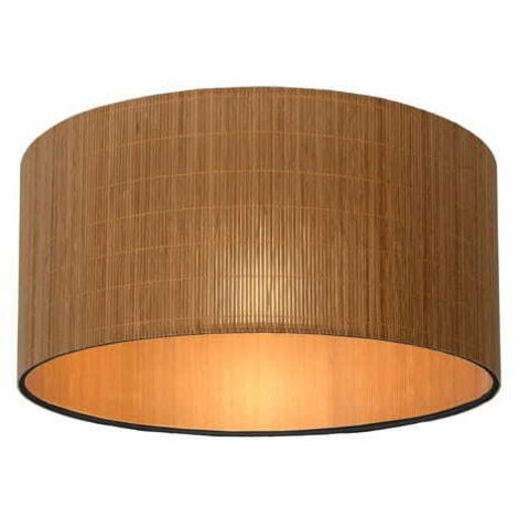 Plafoniera Lucide Magius rattan marrone/nera E27 42cm