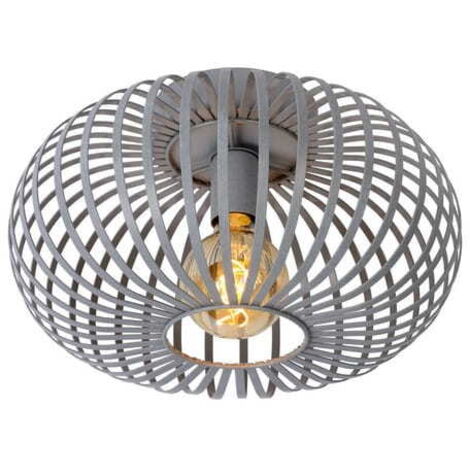 Plafoniera Lucide Manuela grigia metallo Ø40 E27 60W