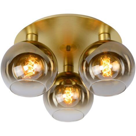 Plafoniera Lucide Marius 3 luci E27 sfere oro opaco