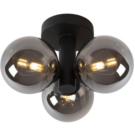 Plafoniera Lucide Trudy nera 3 sfere vetro G9 IP44