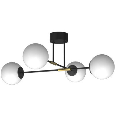 Plafoniera Luminex Glame nero/oro 4xE27 sfere bianche