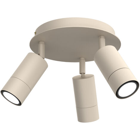 Plafoniera Luminex Link crema rotonda 3 spot GU10 8W