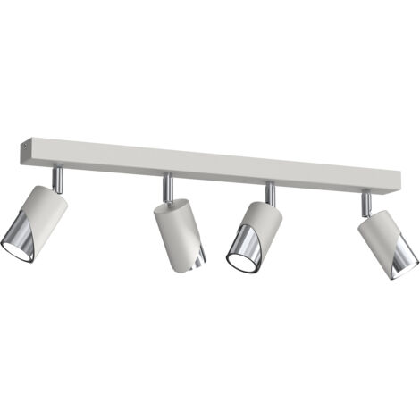 Plafoniera Luminex Shift 4 spot GU10 grigio cromo orientabili