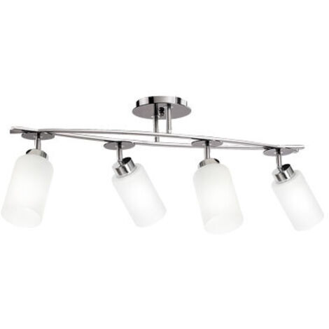 Plafoniera Luminex Tokio 4 luci cromo vetro bianco E27 15W