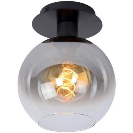Plafoniera Marius sfera vetro fumé grigia E27 60W Lucide