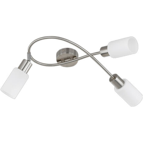 PLAFONIERA MARS 3 LUCI E14 ACCIAIO VETRO D.37- 1,0 pz