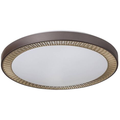 Plafoniera Matea Brown White LED 40W L: 7.5 cm ø50cm dimmerabile con telecomando