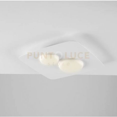 Plafoniera Megan, Moderna Led Integrato 33x33 Metallo e Alluminio Bianco