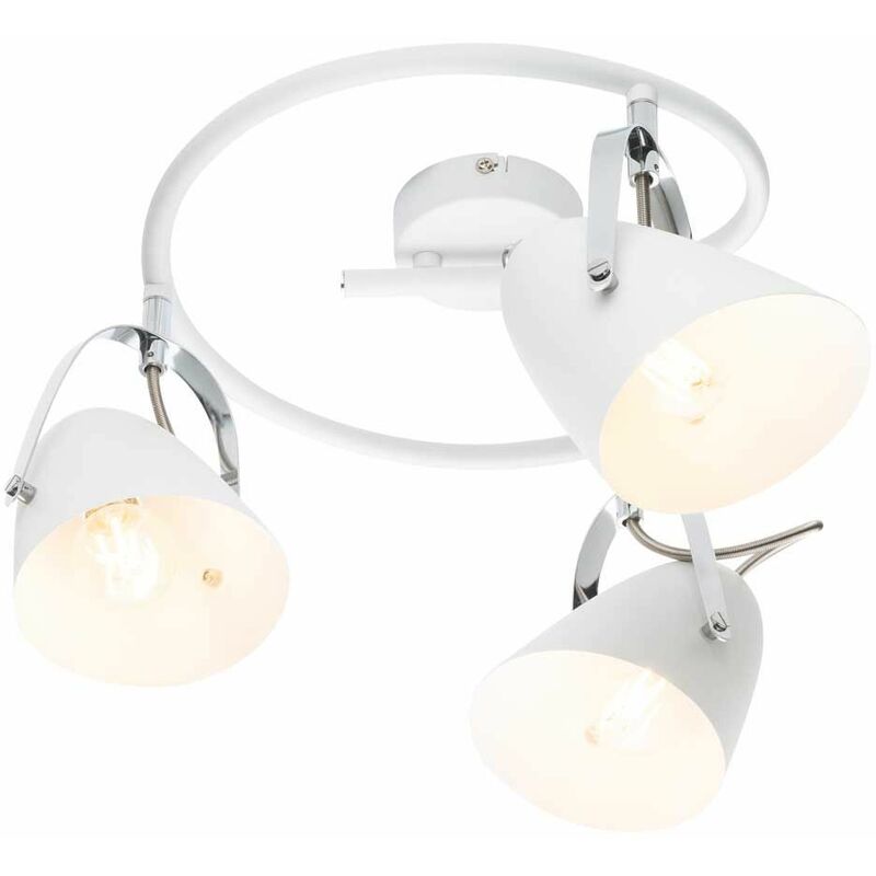 Image of Lampada da soffitto in metallo cromato lampada spot bianco roundel faretto mobile illuminazione della camera da letto in un set che include lampadine