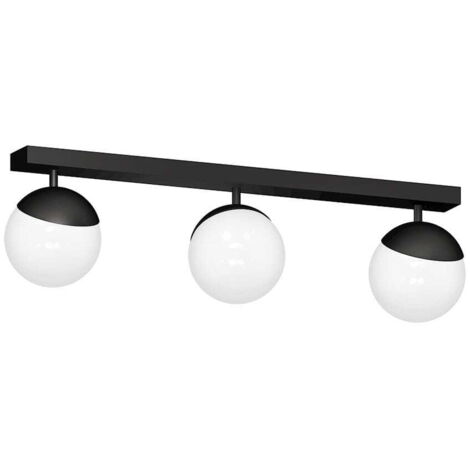 Plafoniera Milagro SFERA in vetro 3xE14 40W bianco/nero