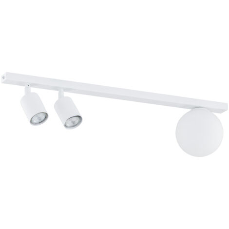 Plafoniera Minimal 3 Luci Sobek In Acciaio Bianco E14+Gu10