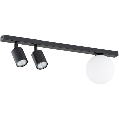 Plafoniera Minimal 3 Luci Sobek In Acciaio Nero E14+Gu10