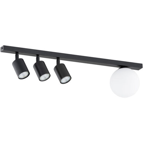 Plafoniera Minimal 4 Luci Sobek In Acciaio Nero E14+Gu10