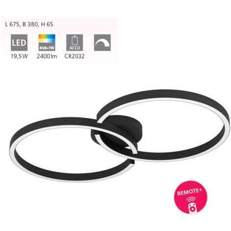Plafoniera Minimal Amandolo Alluminio Nero Luce Led Integrato 19,5W