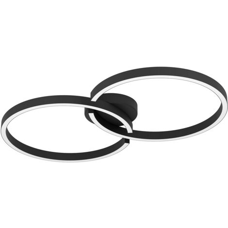 Plafoniera Minimal Amandolo Alluminio Nero Luce Led Integrato 19,5W