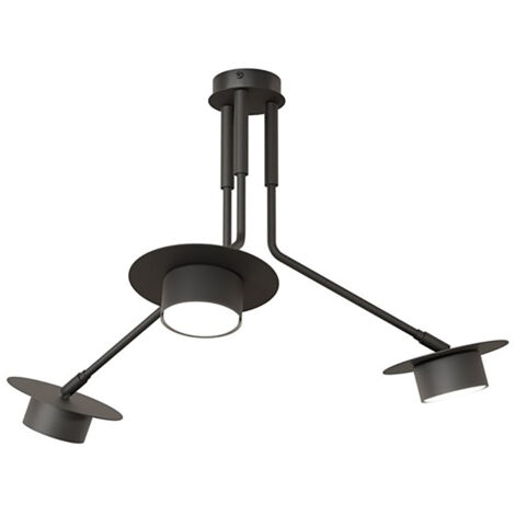 Plafoniera Minimal Cerere Acciaio Nero 3 Luci Gx53 Ip20