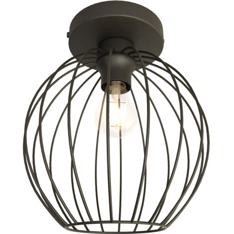 Plafoniera Minimal Industrial Geb 1 Luce Nera