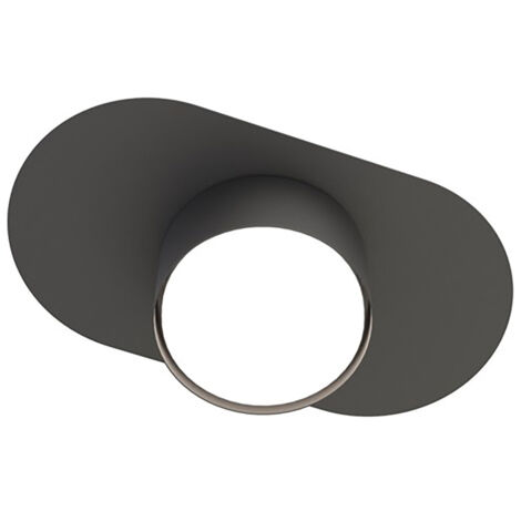 Plafoniera Minimal Marte Acciaio Nero 1 Luce Gx53 Ip20