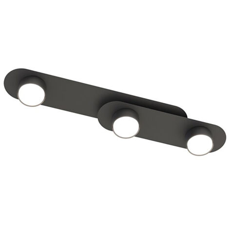 Plafoniera Minimal Marte Acciaio Nero 3 Luci Gx53 Ip20