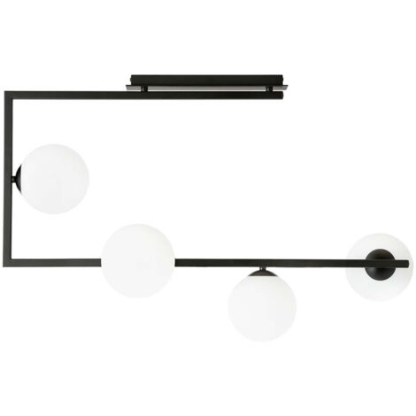 Plafoniera Minimal Nanna Acciaio Nero Oro 4 Luci E14 Ip20