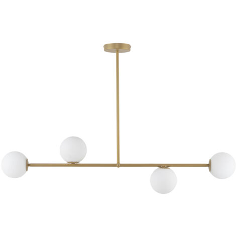 Plafoniera minimal oro 4 sfere vetro G9 Sigma Gama