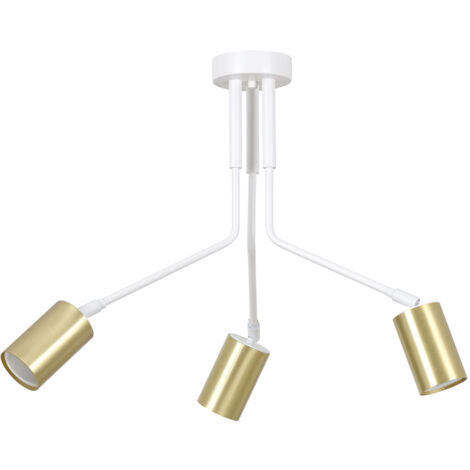 Plafoniera Minimal Tenjin Acciaio Bianco 3 Luci Gu10 Ip20