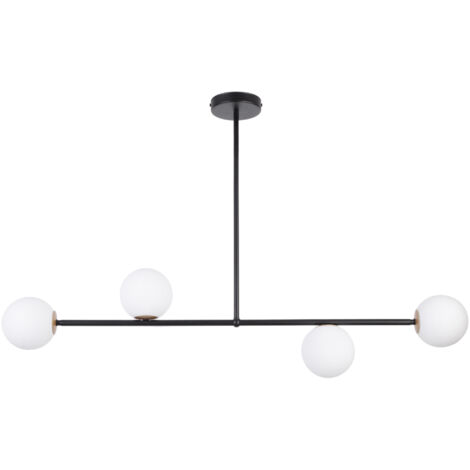 Plafoniera minimalista nera 4 sfere vetro 4xG9 Sigma