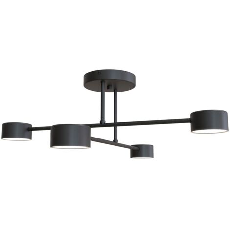 Plafoniera minimalista nera HALO 60cm 4xGX53 Emibig