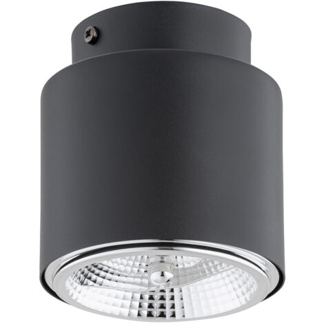 Plafoniera Moderna 1 Luce Faretto Ptah In Acciaio Nero