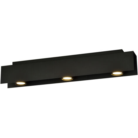 Plafoniera Moderna 3 Luci Cassiopea In Acciaio Nero