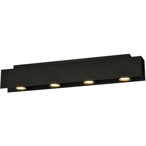 Plafoniera Moderna 4 Luci Cassiopea In Acciaio Nero