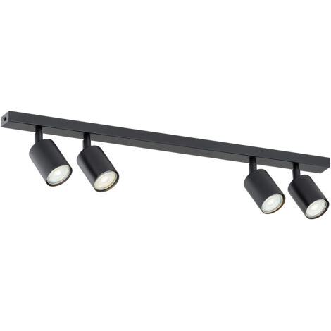 Plafoniera Moderna 4 Luci Faretti Khnum In Acciaio Nero