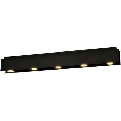 Plafoniera Moderna 5 Luci Cassiopea In Acciaio Nero