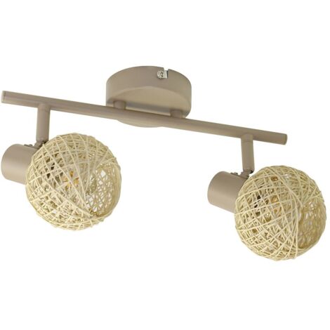 Plafoniera moderna a barra cashmere 2 spot E14 10W