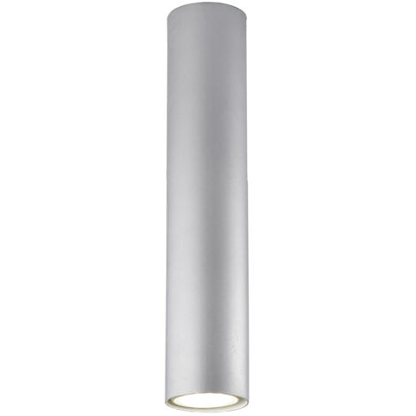 Plafoniera Moderna A Cilindro Dag 1 Luce Gu10 In Ferro Laccato Argento